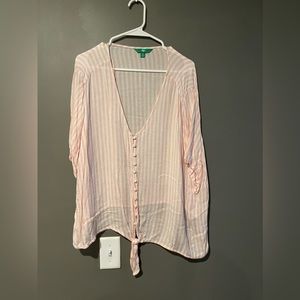 Pink and white striped top